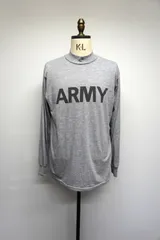 ◆US ARMY モックネック ロングスリーブ カットソー グレー アメリカ製のサムネイル