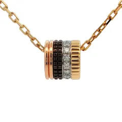 BOUCHERON ブシュロン キャトル スモール ダイヤモンドネックレス ペンダント K18YG/750-8.3g イエローゴールド【S】【メンズ・レディース】★■617200【中古】のサムネイル