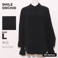 美品 SMILE ORCHID トップス ブラウス　長袖　バンドカラー　ボリュームスリーブ　シンプル　きれいめのサムネイル