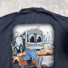 【USA製】ATU 企業Tシャツ 労働組合 バスキャラ 黒 2XL 古着 希少のサムネイル