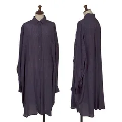 ドリスヴァンノッテンDRIES VAN NOTEN シルクストライプシャツワンピース 紫XSのサムネイル