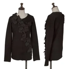 ヨウジヤマモト ファムYohji Yamamoto FEMME 異素材プリーツ装飾ストレッチジップブルゾン 黒2のサムネイル