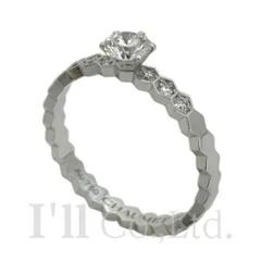 CHAUMET　ショーメ　ビー　ドゥ　ショーメ　ソリテール　リング　J1NC00　750WG　1Pダイヤモンド約0.3ct　#51　指輪　11号　Au750　K18WG　18金　ホワイトゴールド　ビー　マイ　ラブ　ハニカムモチーフ【86296】のサムネイル