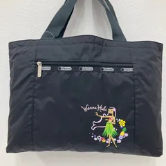 5566　【美品】　LeSportsac　レスポートサック　ハワイ限定　リバーシブル　トートバッグ　Wahine Hula　ワヒネフラ　ブラック　黒　レディース　軽量のサムネイル
