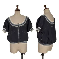 ジページェ バイ ジャンポールゴルチエJPG by GAULTIER JEAN'Sリネンショートジップブルゾン 紺白38のサムネイル