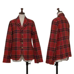 45rpm 45R ウールチェックネルシャツジャケット 朱色紺他3のサムネイル