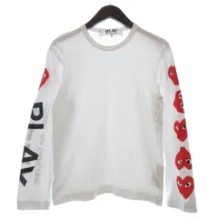 プレイコムデギャルソン PLAY COMME des GARCONS Tシャツ ロンT 長袖 ロゴ プリント AZ-T262 クルーネック S 白 ホワイトのサムネイル