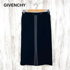 GIVENCHY ジバンシー フロントスリット ウール ベルベットタイトスカート ブラック 大きいサイズのサムネイル
