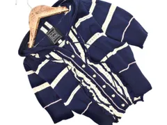 CYNTHIA ROWLEY シンシアローリー ボーダー フード ショート丈 カーディガン size2/紺 ■◆ レディースのサムネイル