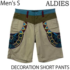 【未使用B／メンズS】ALDIES デコレーション ショートパンツ ベージュのサムネイル