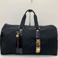 MOSCHINOモスキーノ2WAYボストンバッグブラック大容量ナイロン旅行美黒