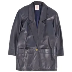 美品 Vintage ロエベ LOEWE ジャケット テーラード レザージャケッのサムネイル
