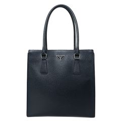 PRADA プラダ バッグ レザー トート ハンド 三角ロゴ 黒 NERO ブラック
