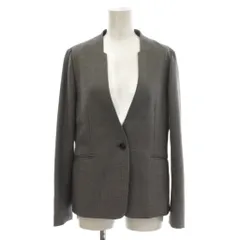 グリーンレーベルリラクシング ユナイテッドアローズ green label relaxing テーラードジャケット 上着 38 グレー ノーラペル 長袖 シングルブレスト /LP19のサムネイル
