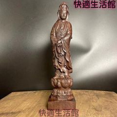 大型 観音菩薩 木彫 仏像 彫刻 開運 風水 置物 縁起物 インテリア 春山