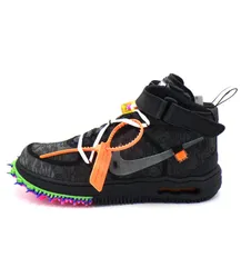ナイキ NIKE × オフホワイト OFF WHITE 【 AIR FORCE 1 MID Black DO6290 001 】 エア フォース 1 ミッド ブラック スニーカー h8648のサムネイル