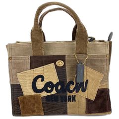 coach コーデュロイ カーゴ トート バッグ 26・パッチワーク 2way
