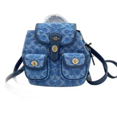 COACH ミニリュック リア バックパック シグネチャー デニム ライト