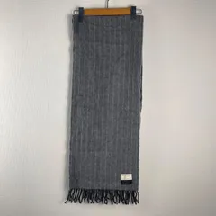 BEGG SCOTLAND for UNITED ARROWS マフラー ストライプ柄 フリンジ ラムズウール75%アンゴラ25% スコットランド製 ユナイテッドアローズ別注 グレー  NB44のサムネイル