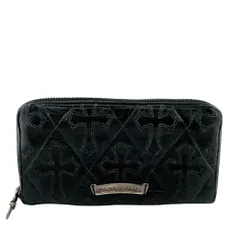 CHROME HEARTS クロムハーツ ラウンドファスナー REC F ZIP キルテッドセメタリー クロスパッチ ダガーファスナー レザー 長財布 ブラック ブランドのサムネイル