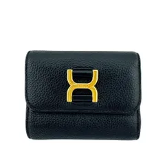 Chloe クロエ Wホック マーシー スモール トリフォールド レザー 三つ折り財布 ブラック レディースのサムネイル