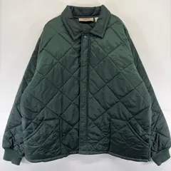 古着 ビッグマック BIG MAC ジャケット 中綿 キルティング 大きいサイズ ナイロン フルジップ 2XL  グリーン 無地 メンズのサムネイル