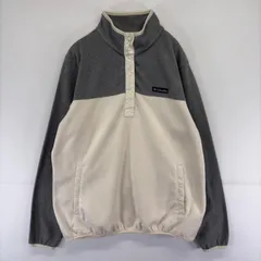 古着 コロンビア Columbia トレーナー ワンポイント 大きいサイズ ツートン フリース スナップボタン XL  グレー系 レディースのサムネイル