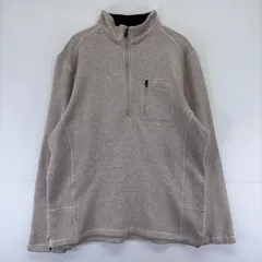 古着 ウールリッチ WOOLRICH トレーナー フリースニット ワンポイント刺繍ロゴ ハーフジップ プルオーバー L  ベージュ メンズのサムネイル