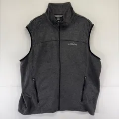 古着 エディー・バウアー Eddie Bauer ベスト フリース 大きいサイズ フルジップ ワンポイント刺繍ロゴ XL  グレー メンズのサムネイル