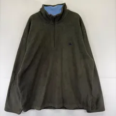 古着 ブルックスブラザーズ Brooks Brothers フリースジャケット ハーフジップ ワンポイント 刺繍 トレーナー 2XL  グリーン系 メンズのサムネイル