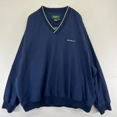 古着 エディー・バウアー Eddie Bauer ジャケット プルオーバー 大きいサイズ クルーネック ナイロン ワンポイント 2XL  ネイビー メンズのサムネイル