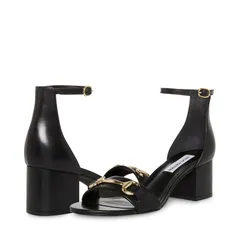 スティーブ マデン レディース シューズ ヒール サンダル Steve Madden IreneeB Sandal Black Leather ブラックのサムネイル