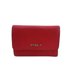 Furla フルラ ロゴ レザー 三つ折り財布 レッド レディースのサムネイル