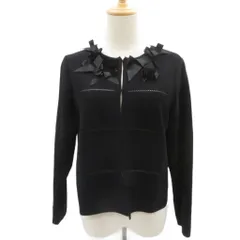 マダムジョコンダ MADAM JOCONDE カーディガン ミドル丈 40 黒 ブラック リボン /SM22 ■GY99のサムネイル