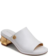 ダナキャラン レディース シューズ サンダル レザー Donna Karan Tinley Leather Slide Sandals Bright White ホワイトのサムネイル