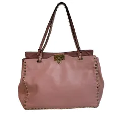 VALENTINO ヴァレンティノ スタッズ  レザー トートバッグ ピンク レディースのサムネイル