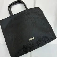 N【ヴィンテージ】エトロ Etro ハンドバッグ 黒 ペイズリー柄 プラスチックハンドル おしゃれ おでかけのサムネイル