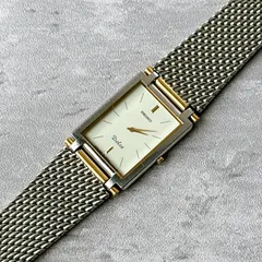 SEIKO Dolce セイコー ドルチェ 2N20-5010 ヴィンテージ クォーツ スクエア コンビカラー メッシュブレス ドレスウォッチのサムネイル