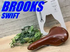 ☆ テルスポ イチ推し!! ほぼ未使用!! BROOKS SWIFT CHROME 499g HONEY ブルックス スイフト レザーサドル ロードバイク ミニベロ クロス ピスト MTB M-1809のサムネイル