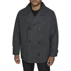 ドッカーズ メンズ アウター ジャケット・ブルゾン トール コート Big Tall Dockers Double Breasted Peacoat Charcoal チャコールのサムネイル
