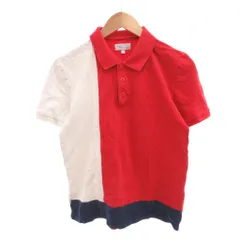アニエスベーオム Agnes b. homme ポロシャツ M 赤 レッド 白 ホワイト 半袖 切り替えデザイン レギュラーカラー /SC ■ECF003のサムネイル