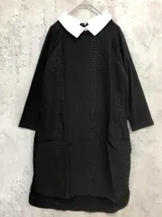 展示品■JEANASIS ジーナシス カタオシ エリツキ 7分袖 ミニ チュニック ワンピース sizeF/黒 ◇■ レディースのサムネイル