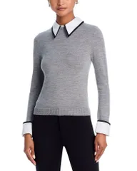 アリスアンドオリビア レディース アウター ニット・セーター Alice and Olivia Porla Sweater Medium Heather Grey グレーのサムネイル