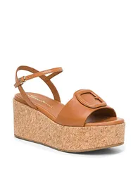 サントーニ レディース シューズ サンダル レザー Santoni Womens Leather Wedge Sandals Brown ブラウンのサムネイル