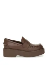 ジャンヴィト ロッシ レディース シューズ スリッポン・ローファー Gianvito Rossi Yuna Loafer Mocassin Brown Calf Leather ブラウンのサムネイル