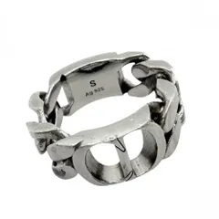 ディオール 指輪 メンズ CD Icon チェーンリンク リング アクセサリー ジュエリー Sサイズ Dior    約18号 約12.4g【中古品】のサムネイル