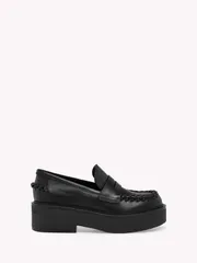 ジャンヴィト ロッシ レディース シューズ スリッポン・ローファー Gianvito Rossi Yuna Loafer Mocassin Black Calf Leather ブラックのサムネイル