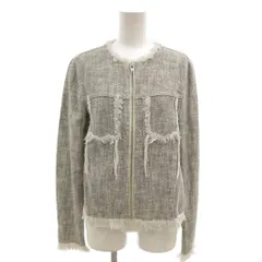 アレキサンダーワン ALEXANDER WANG ノーカラージャケット S グレー フリンジ ジップアップ /NL ■ECF005のサムネイル