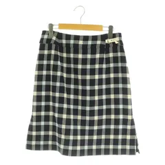 クレージュ courreges ミニロゴチェックスカート 膝丈 台形 67-93 ブラック /MY ■OSのサムネイル