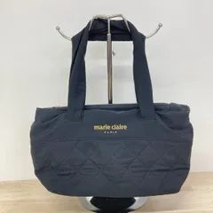 marie claire/マリクレール キルティング トートバッグ ハンドバッグ ブラック 黒 ゴールドロゴ イタリア製[OC03325]のサムネイル